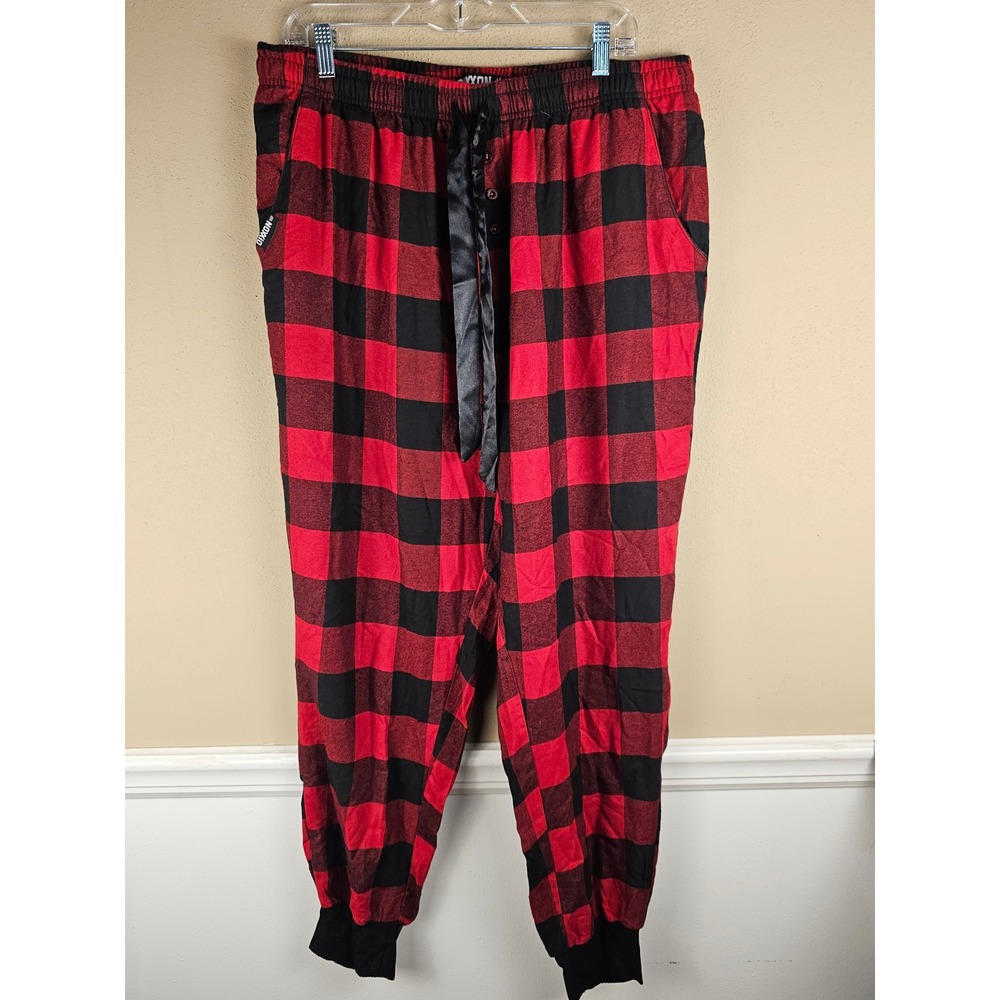 Dixxon Flannel Mens Redrum Pajama Lounge Pants Black Red Buffalo Check Plaid 2X